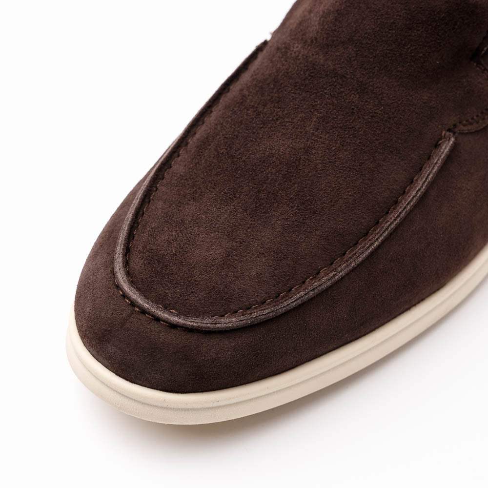 16-621-MOC LIVORNO Sueded Italian Goatskin Loafer Mocha - Zelli Italia - Flyclothing LLC