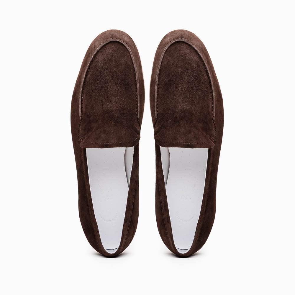 16-621-MOC LIVORNO Sueded Italian Goatskin Loafer Mocha - Zelli Italia - Flyclothing LLC