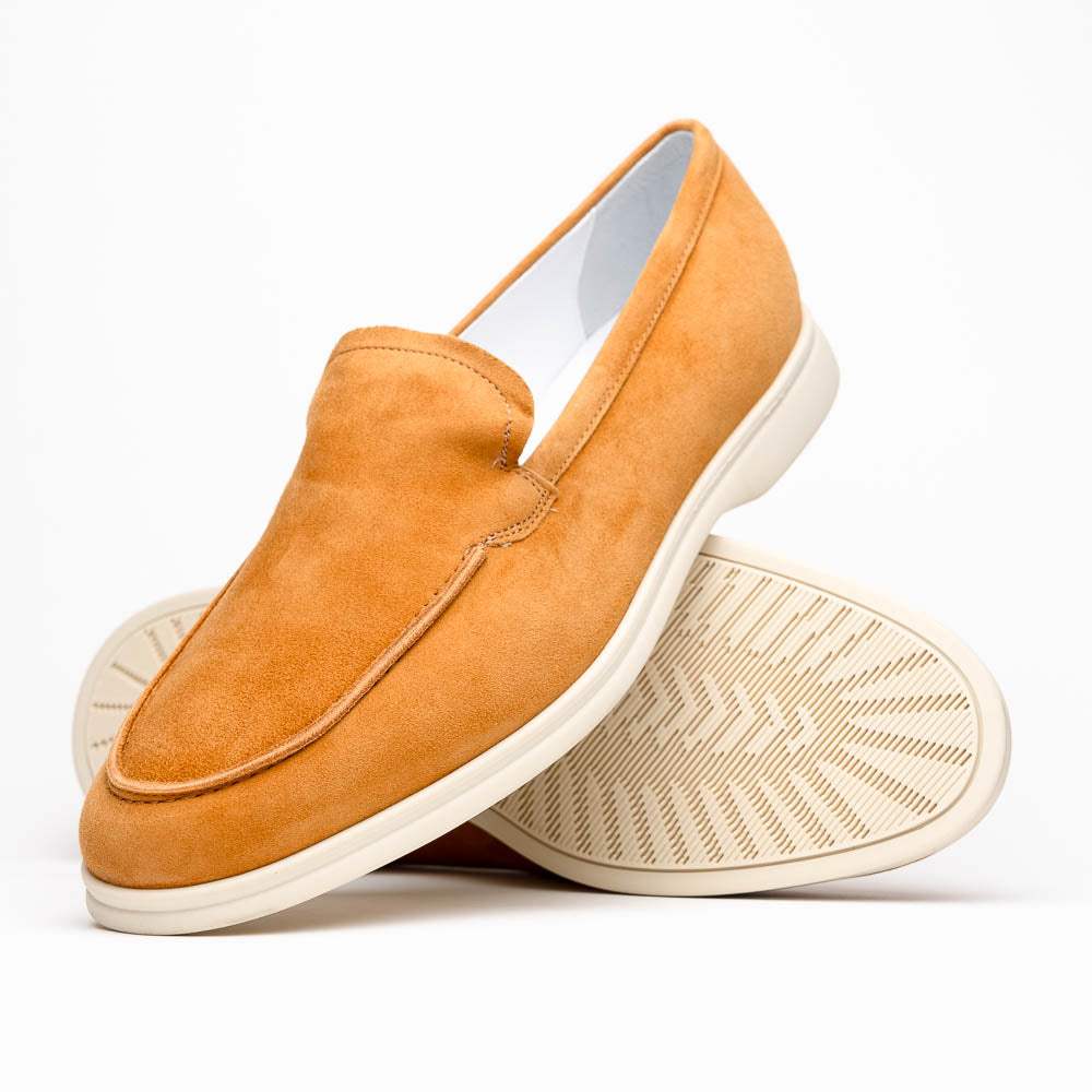 16-621-CGN LIVORNO Sueded Italian Goatskin Loafer Cognac - Zelli Italia - Flyclothing LLC
