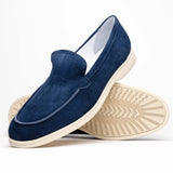 16-621-NVY LIVORNO Sueded Italian Goatskin Loafer Navy - Zelli Italia - Flyclothing LLC