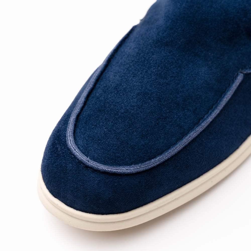 16-621-NVY LIVORNO Sueded Italian Goatskin Loafer Navy - Zelli Italia - Flyclothing LLC