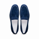 16-621-NVY LIVORNO Sueded Italian Goatskin Loafer Navy - Zelli Italia - Flyclothing LLC