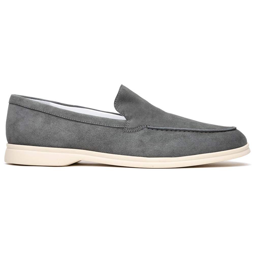 16-621-GRY LIVORNO Sueded Italian Goatskin Loafer Grey - Zelli Italia - Flyclothing LLC