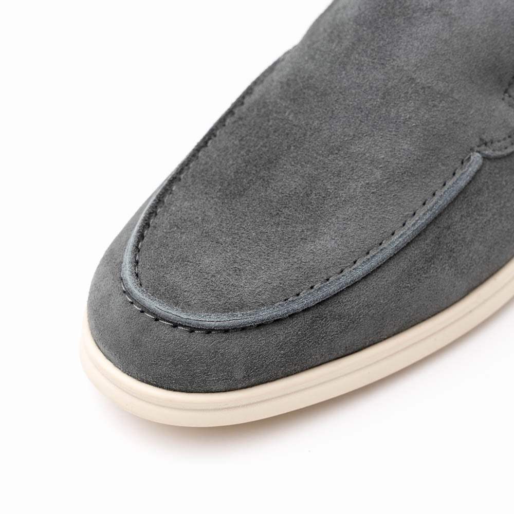 16-621-GRY LIVORNO Sueded Italian Goatskin Loafer Grey - Zelli Italia - Flyclothing LLC