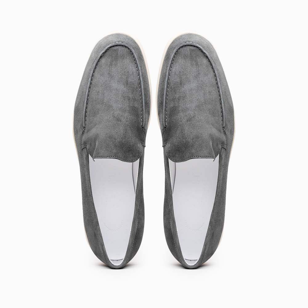 16-621-GRY LIVORNO Sueded Italian Goatskin Loafer Grey - Zelli Italia - Flyclothing LLC
