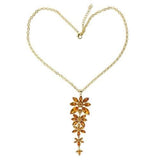 LO1181 - Gold Brass Chain Pendant with Top Grade Crystal  in Topaz - Alamode