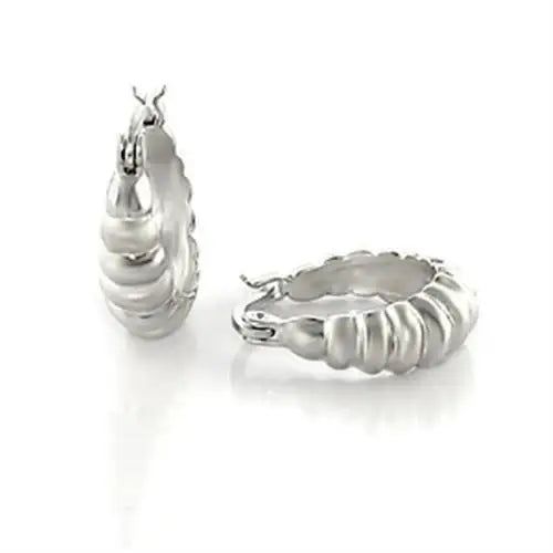 LO123 - Matte Rhodium & Rhodium Brass Earrings with No Stone - Alamode - Flyclothing LLC