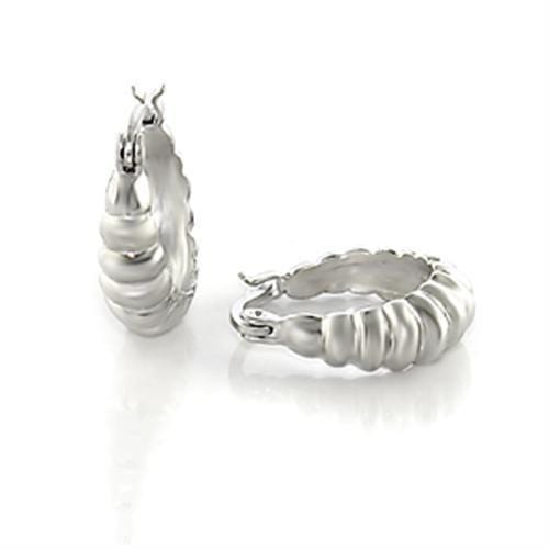 LO123 - Matte Rhodium & Rhodium Brass Earrings with No Stone - Alamode