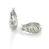 LO123 - Matte Rhodium & Rhodium Brass Earrings with No Stone - Alamode