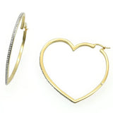 LO1258 - Gold Brass Earrings with Top Grade Crystal in Clear - Alamode - Flyclothing LLC