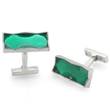 LO1374 - Rhodium Brass Cufflink with No Stone - Alamode