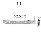 LO1425 - Rhodium White Metal Tiaras & Hair Clip with Top Grade Crystal in Clear - Alamode - Flyclothing LLC