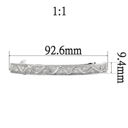 LO1425 - Rhodium White Metal Tiaras & Hair Clip with Top Grade Crystal in Clear - Alamode - Flyclothing LLC
