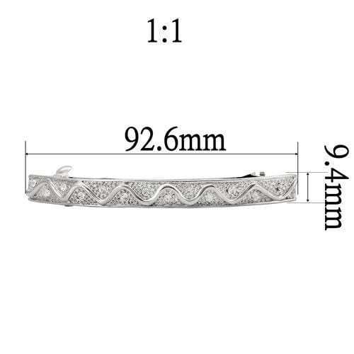 LO1425 - Rhodium White Metal Tiaras & Hair Clip with Top Grade Crystal in Clear - Alamode - Flyclothing LLC