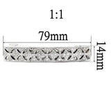 LO1428 - Rhodium White Metal Tiaras & Hair Clip with Top Grade Crystal  in Clear - Alamode