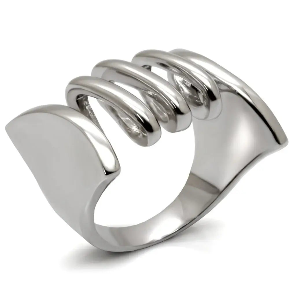 LO1521 - Rhodium Brass Ring with No Stone - Alamode - Flyclothing LLC