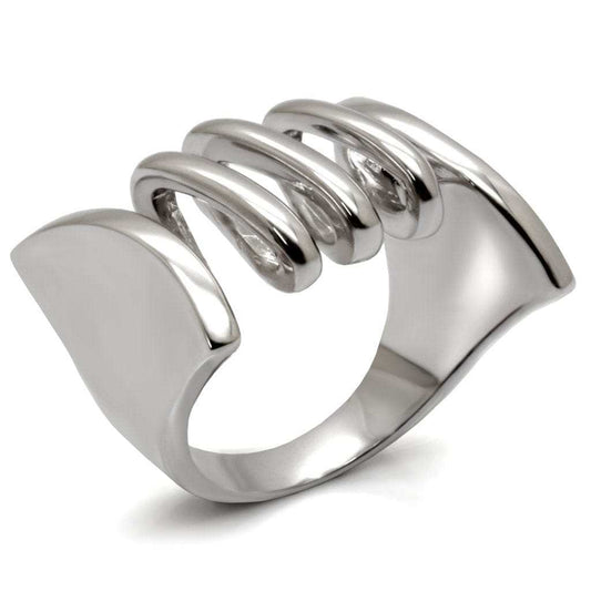LO1521 - Rhodium Brass Ring with No Stone - Alamode - Flyclothing LLC