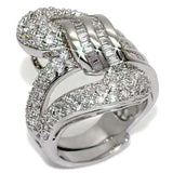 LO1537 - Rhodium Brass Ring with AAA Grade CZ in Clear - Alamode - Flyclothing LLC