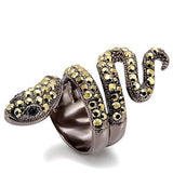 LO1683 - Chocolate Gold Brass Ring with Top Grade Crystal  in Multi Color - Alamode
