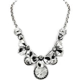 LO1872 - Antique Silver White Metal Necklace with Top Grade Crystal  in Jet - Alamode