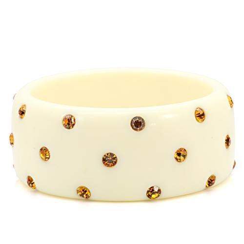 LO1908 - Resin Bangle with Top Grade Crystal in Topaz - Alamode - Flyclothing LLC