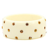 LO1908 -  Resin Bangle with Top Grade Crystal  in Topaz - Alamode