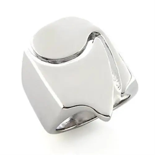 LO192 - Rhodium White Metal Ring with No Stone - Alamode - Flyclothing LLC