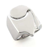 LO192 - Rhodium White Metal Ring with No Stone - Alamode - Flyclothing LLC