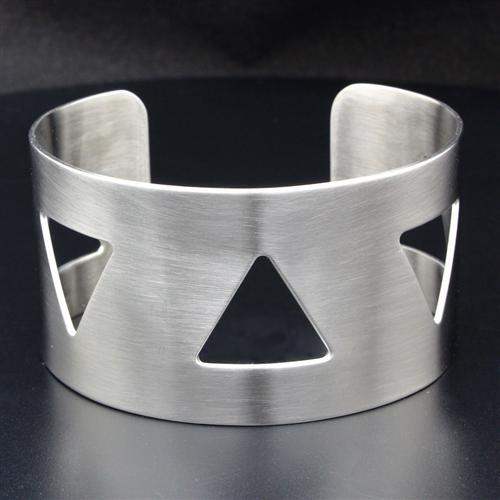 LO1946 - High polished (no plating) Stainless Steel Bangle with No Stone - Alamode - Flyclothing LLC