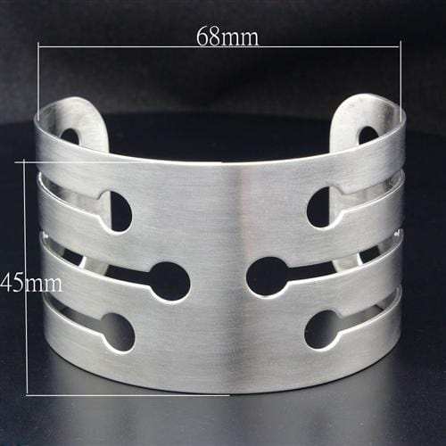 LO1947 - High polished (no plating) Stainless Steel Bangle with No Stone - Alamode - Flyclothing LLC