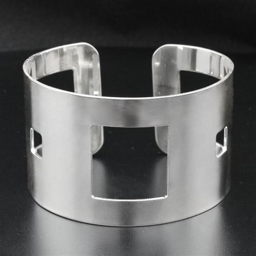 LO1952 - High polished (no plating) Stainless Steel Bangle with No Stone - Alamode