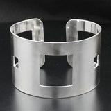 LO1952 - High polished (no plating) Stainless Steel Bangle with No Stone - Alamode