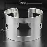 LO1952 - High polished (no plating) Stainless Steel Bangle with No Stone - Alamode