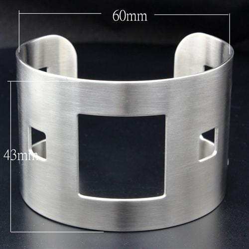 LO1954 - High polished (no plating) Stainless Steel Bangle with No Stone - Alamode - Flyclothing LLC