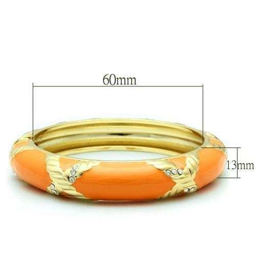 LO1956 - Gold White Metal Bangle with Top Grade Crystal in Clear - Alamode - Flyclothing LLC
