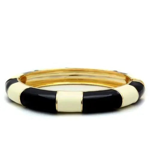 LO1959 - Gold White Metal Bangle with No Stone - Alamode - Flyclothing LLC
