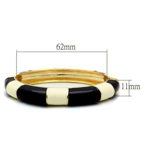 LO1959 - Gold White Metal Bangle with No Stone - Alamode - Flyclothing LLC