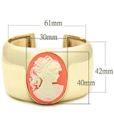LO1964 - Gold Brass Bangle with Synthetic Synthetic Stone in Multi Color - Alamode