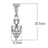 LO1969 - Rhodium White Metal Earrings with Top Grade Crystal in Clear - Alamode - Flyclothing LLC