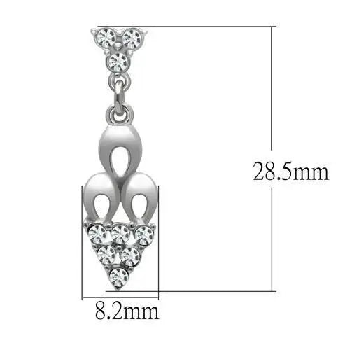 LO1969 - Rhodium White Metal Earrings with Top Grade Crystal in Clear - Alamode - Flyclothing LLC