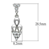 LO1969 - Rhodium White Metal Earrings with Top Grade Crystal in Clear - Alamode - Flyclothing LLC