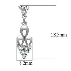 LO1969 - Rhodium White Metal Earrings with Top Grade Crystal  in Clear