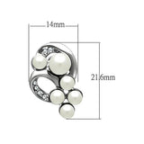 LO1970 - Rhodium White Metal Earrings with Synthetic Pearl in White - Alamode