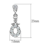 LO1974 - Rhodium White Metal Earrings with Top Grade Crystal in Clear - Alamode - Flyclothing LLC