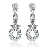 LO1974 - Rhodium White Metal Earrings with Top Grade Crystal in Clear - Alamode - Flyclothing LLC