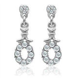 LO1974 - Rhodium White Metal Earrings with Top Grade Crystal in Clear - Alamode - Flyclothing LLC