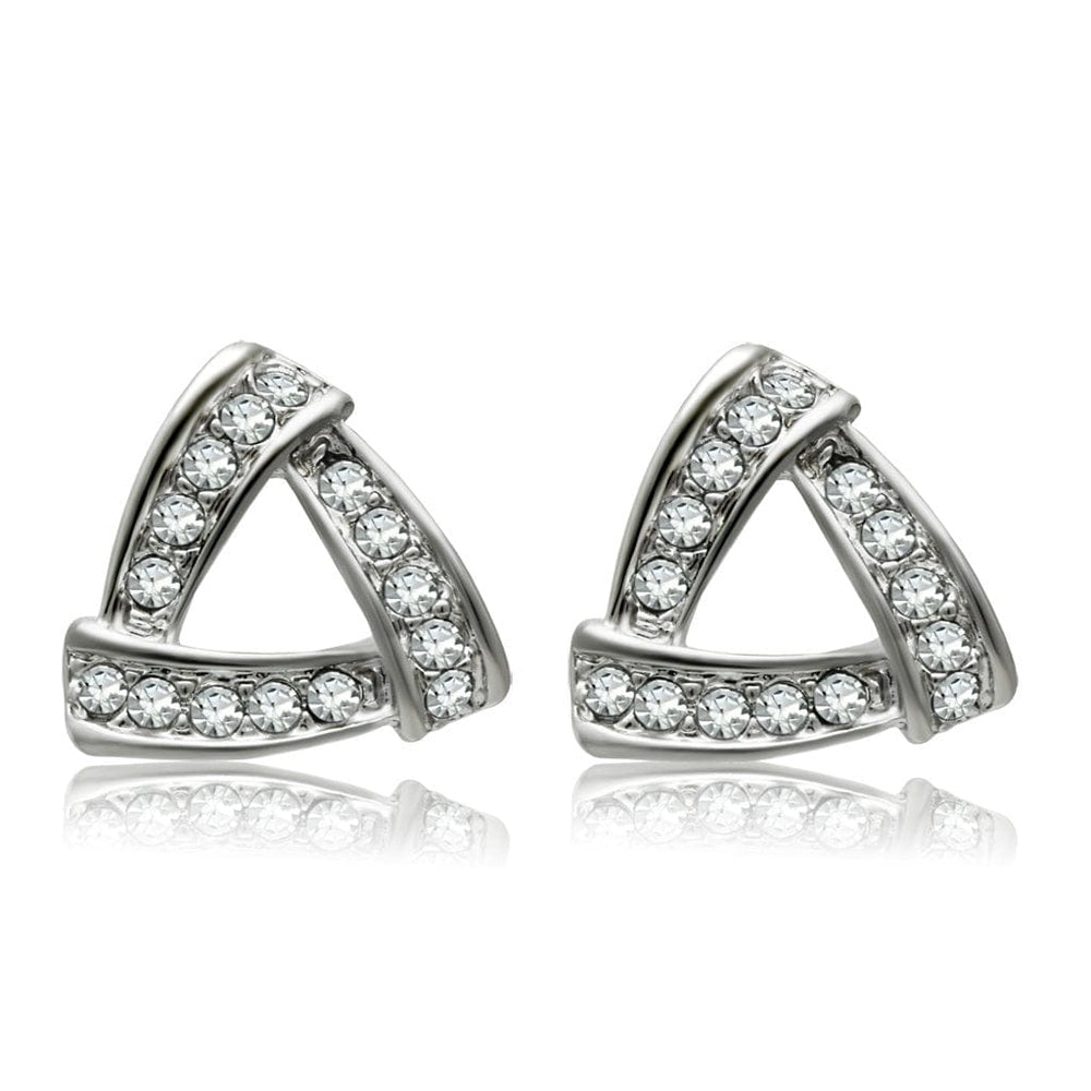 LO1975 - Rhodium White Metal Earrings with Top Grade Crystal  in Clear - Alamode