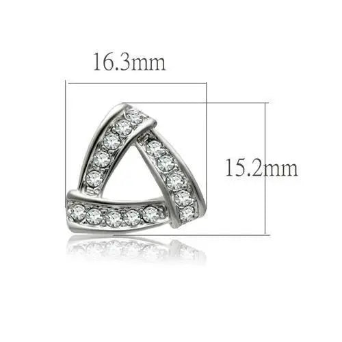 LO1975 - Rhodium White Metal Earrings with Top Grade Crystal in Clear - Alamode - Flyclothing LLC