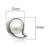 LO1976 - Rhodium White Metal Earrings with Synthetic Pearl in White - Alamode