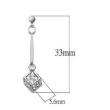 LO1981 - Rhodium White Metal Earrings with Top Grade Crystal in Clear - Alamode - Flyclothing LLC